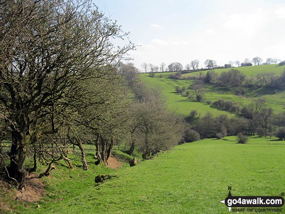 Walk s166 Butterton, Onecote and Upper Elkstone from Warslow - The Staffordshire countryside south of Villa Farm near Warslow