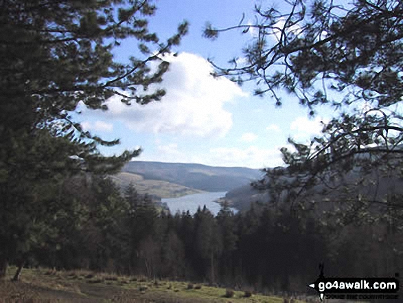 Walk d212 Alport Castles from Fairholmes Car Park, Ladybower Reservoir - Ladybower Reservoir from Lockerbrook