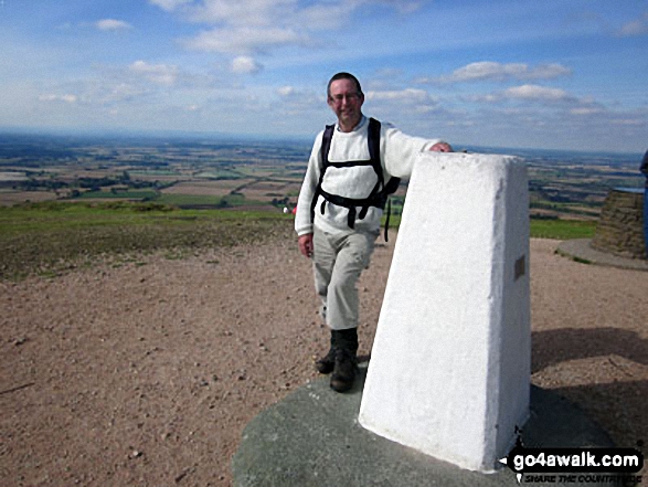 Walk sh100 The Wrekin from Buckatree Farm Reservoir - Brian on top of The Wrekin