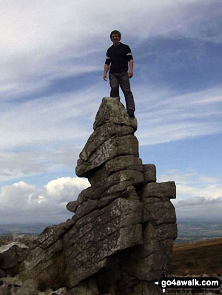 Walk sh136 The Stiperstones Ridge (North) from nr Pennerley - James having fun at Stiperstones