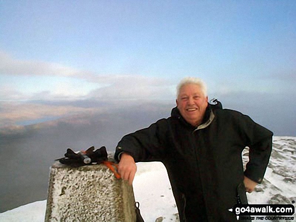 Walk st100 Ben Lomond and Ptarmigan from Rowardennan - Me on the summit of Ben Lomond