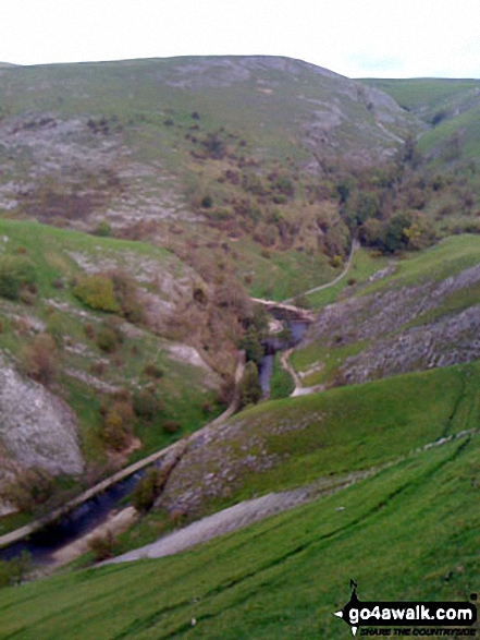 Walk s111 Dove Dale, Ilam, Castern Hall and Stanshope from Milldale - The River Dove and Dove Dale from Thorpe Cloud