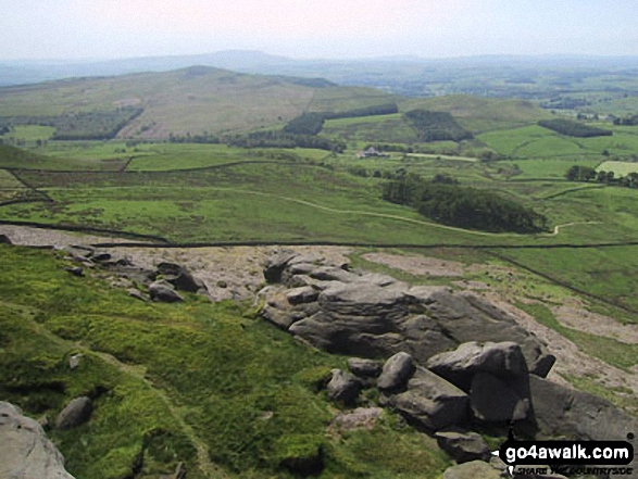 Walk ny124 Rylstone Fell, Cracoe Fell, Thorpe Fell Top and Embsay Moor from Embsay - Sharp Haw from Rylstone Cross