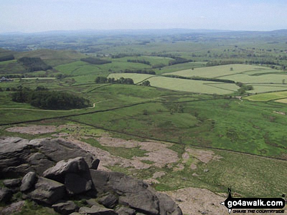 Walk ny124 Rylstone Fell, Cracoe Fell, Thorpe Fell Top and Embsay Moor from Embsay - Flasby and Rylstone from Rylstone Cross