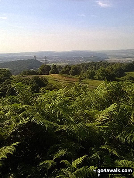 Walk st132 Dumyat from Bridge of Allan - A view of Wallace Monument heading up the Dumyat