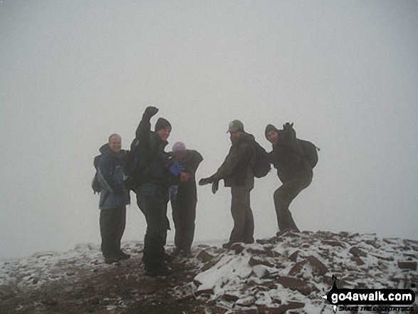 Walk po104 Pen y Fan and Cribyn from Nant Gwdi - Me and my hiker buddies on Cribyn on the way to Pen y Fan