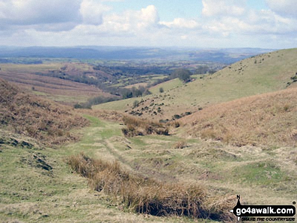 View down towards Cockshutford from Brown Clee Hill (Clee Burf) 