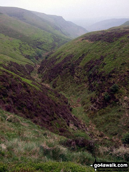 Walk po103 Bache Hill, Black Mixen and Great Rhos from New Radnor - Harley Dingle from Shepherd's Well, Radnor Forest