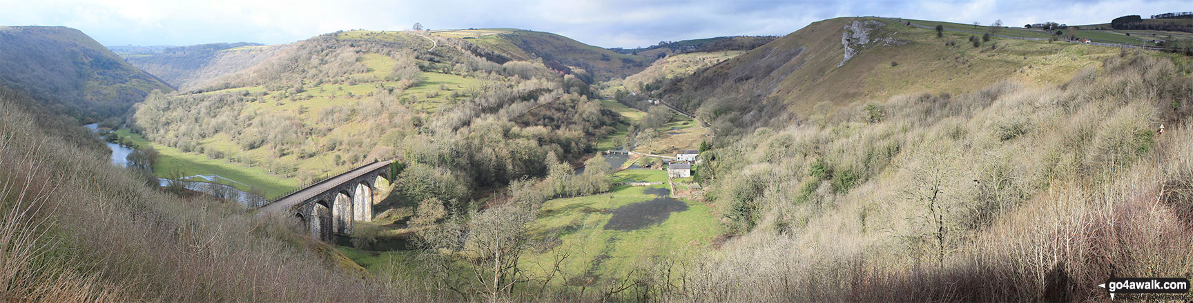 Walk d160 Upperdale, Water-cum-Jolly Dale and The Monsal Trail from Monsal Head - Monsal Head Viaduct and Monsal Dale from Monsal Head