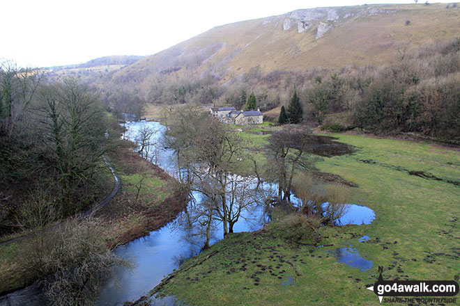 Walk d230 Monsal Dale from Ashford in the Water - The River Wye in Monsal Dale from Monsal Head Viaduct