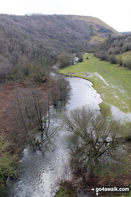 Walk d202 The Monsal Trail, Water-cum-Jolly Dale and Monsal Head from Miller's Dale Station - The River Wye and Monsal Dale from Monsal Head Viaduct