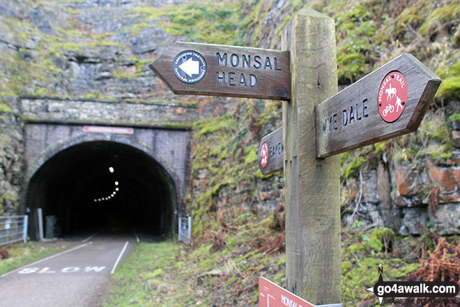 Walk d178 Fin Cop and Monsal Dale from Ashford in the Water - The Monsal Head Tunnel from Monsal Head Viaduct