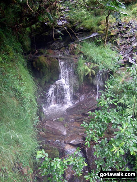 Walk gw148 Tarrenhendre and Tarren y Gesail from Abergynolwyn - Waterfall in Bryn-Eglwys Quarry