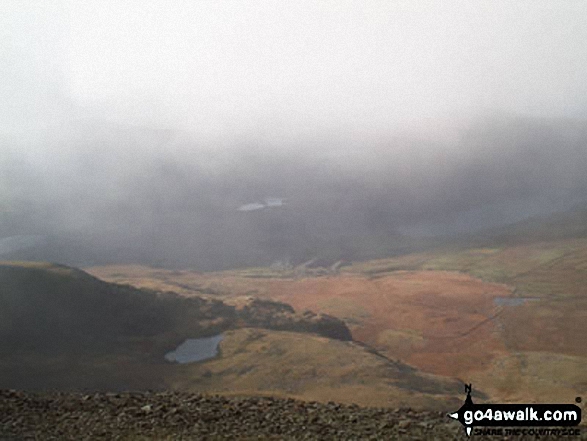 Walk gw126 Snowdon via The Llanberis Path - Cwm Clogwyn from Snowdon (Yr Wyddfa)