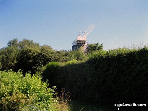 Walk ws100 Ditchling Beacon and Wolstonbury Hill from Clayton - Jack Windmill (of The Jack and Jill Windmills) above Clayton