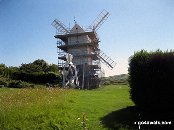 Walk ws100 Ditchling Beacon and Wolstonbury Hill from Clayton - Jill Windmill (of The Jack and Jill Windmills) above Clayton