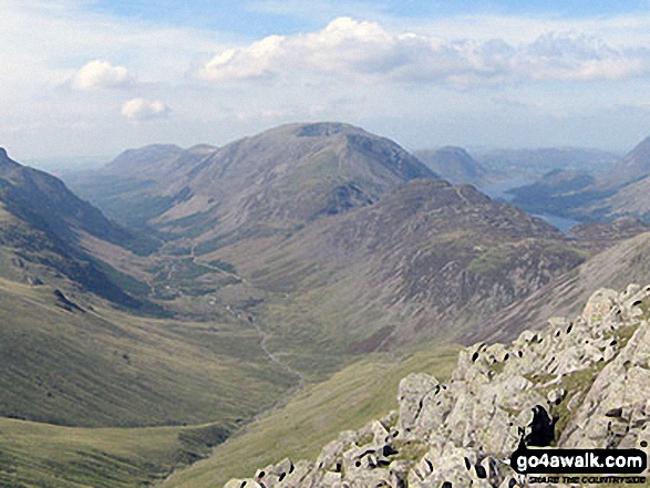 Ennerdale and High Stile, High Crag & Hay Stacks from Green Gable summit 