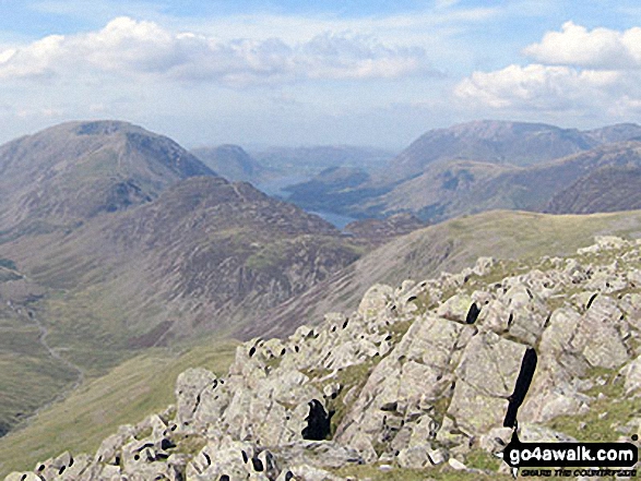 Walk c211 Arnison Crag and Birks from Patterdale - High Stile, High Crag & Hay Stacks, Crummock Water & Buttermere and Grasmoor from the top of Green Gable