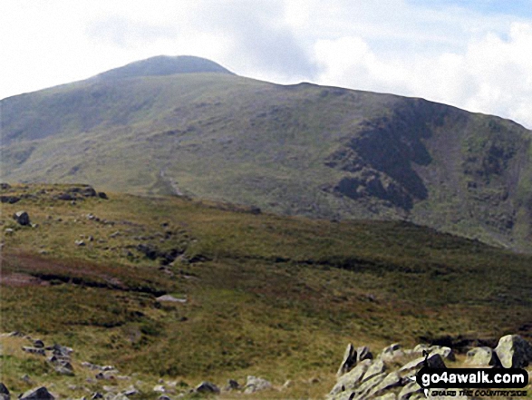 Walk c118 Great Gable from Seathwaite - Great Gable and Green Gable from Base Brown