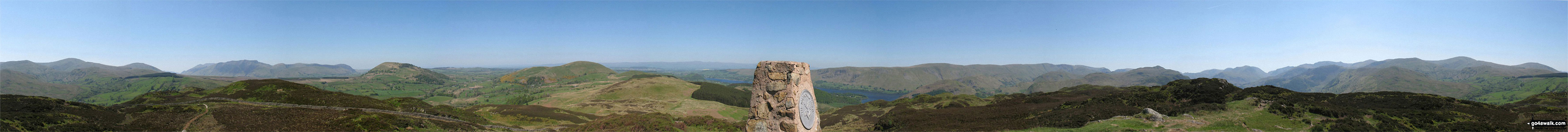 Walk c352 Gowbarrow Fell (Airy Crag) from Aira Force - 360 degree panorama taken from the top of Gowbarrow Fell (Airy Crag)