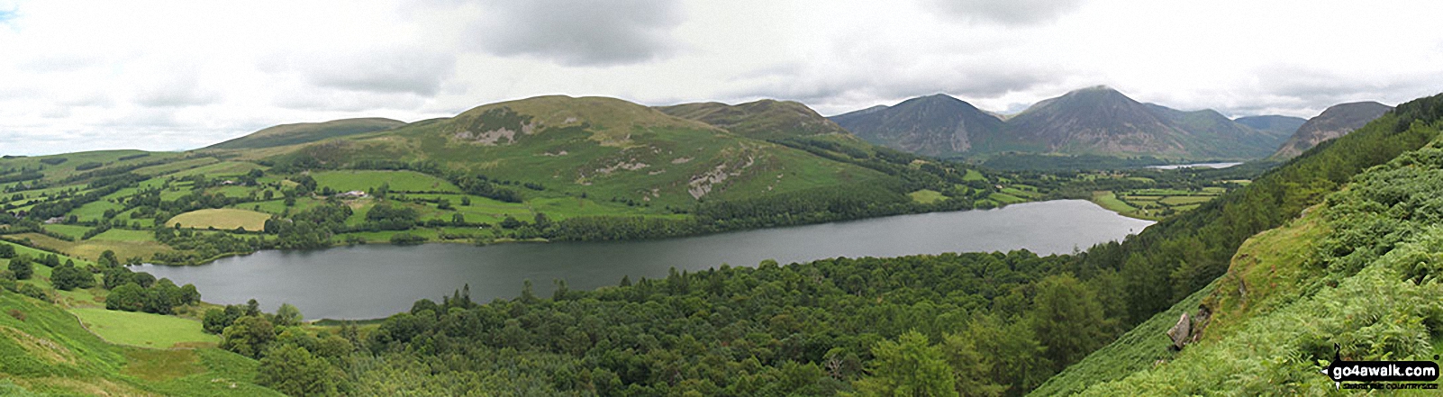 Walk c212 Burnbank Fell, Gavel Fell, Hen Comb and Mellbreak from Loweswater - Loweswater photographed from the terrace path above Holme Wood