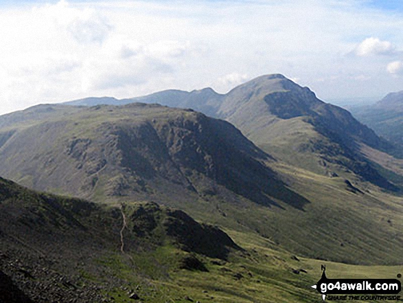 Walk c320 Arnison Crag from Patterdale - Kirk Fell, Looking Stead & Pillar from the summit of Green Gable