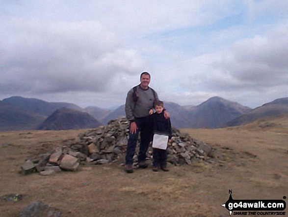 Walk c440 Whin Rigg, Illgill Head and Boat How from Miterdale Bridge - Me and my son on Illgill Head