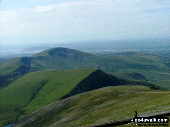 Cefn-Du, Moel Eilio (Llanberis), Foel Gron, Foel Goch and Moel Cynghorion from Snowdon (Yr Wyddfa)