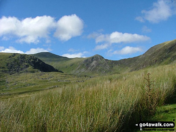 Walk cw199 Carnedd Llewelyn, Foel Grach and Pen Llithrig y Wrach from Llyn Eigiau - Descending Carnedd Llewelyn via the Bwlch Eryl Farchog ridge