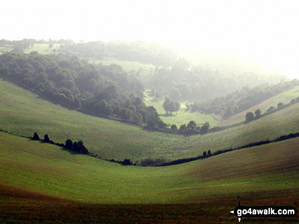 Walk es145 Jack and Jill from Ditchling Beacon - The Sussex Downs from near the Jack and Jill Windmills, Clayton