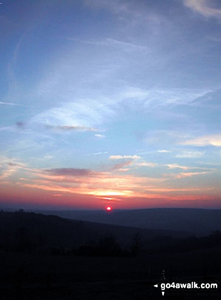 Walk es145 Jack and Jill from Ditchling Beacon - Sunset on The Sussex Downs from near the Jack and Jill Windmills, Clayton