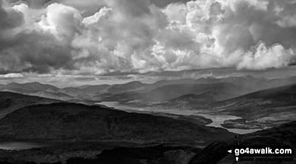 Walk h100 Ben Nevis via The Tourist Path from Achintee, Fort William - Looking south east towards Loch Linnhe from the Fort William route up Ben Nevis