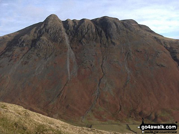 Walk c414 Crinkle Crags and Bow Fell (Bowfell) from The Old Dungeon Ghyll, Great Langdale - Pike of Stickle and the Langdale Pikes from Gunson Knott (Crinkle Crags)