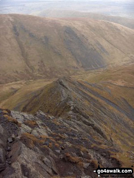 Walk c383 Blencathra via Sharp Edge from Scales - Sharp Edge from Blencathra or Saddleback (Hallsfell Top)