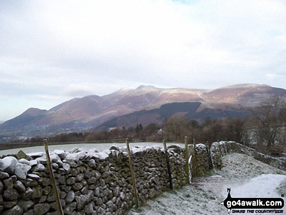 Walk c201 Ashness Bridge and Walla Crag from Keswick - Skiddaw from near Walla Crag