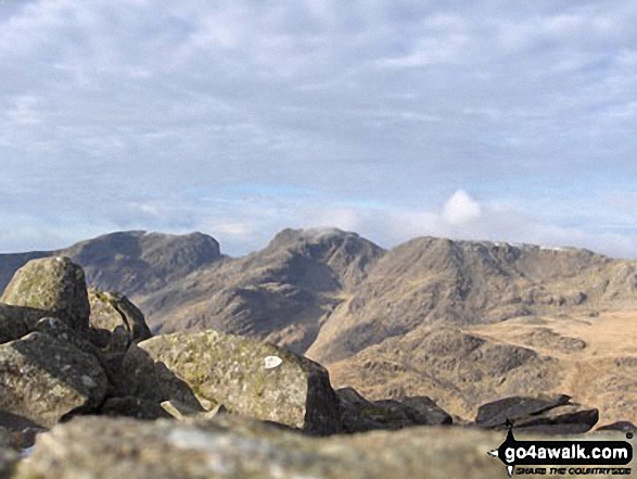 Walk Crinkle Crags (Long Top) walking UK Mountains in The Southern Fells The Lake District National Park Cumbria, England