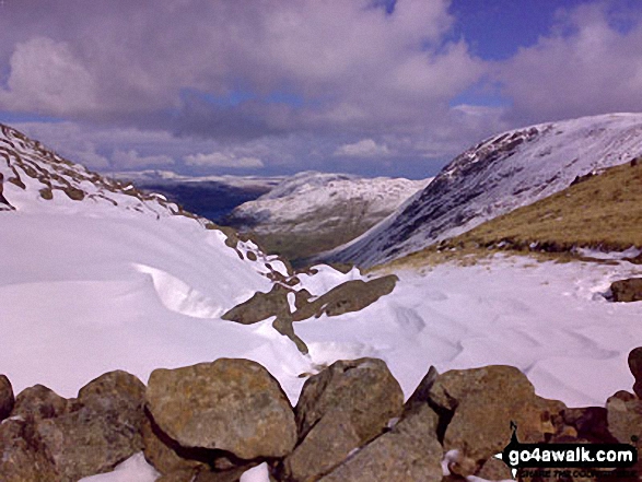 Walk c128 The Hayswater Round from Hartsop - Place Fell from a very snowy Threshthwaite Mouth