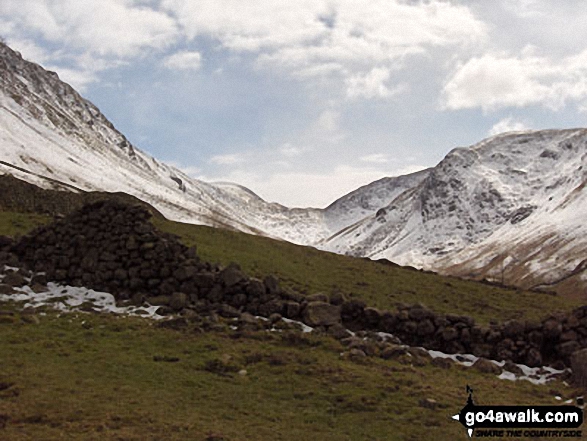 Walk c138 Brothers Water from Patterdale - Looking up to a snowy Threshwaite Mouth from Brothers Water