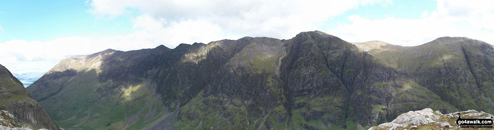 Walk h102 Bidean nam Bian and Stob Coire Sgreamhach - The Aonach Eagach Ridge from Bidean Nam Bian