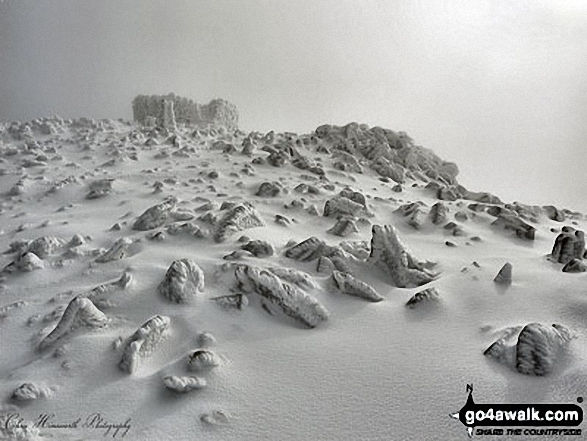 Early morning snow on the summit of Scafell Pike 28th Feb 2015