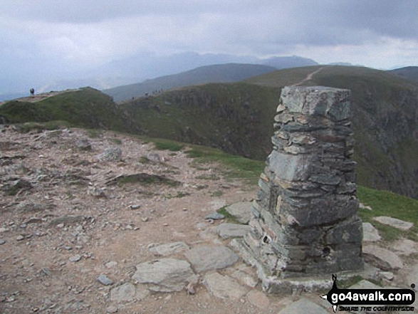 Walk c179 The Seathwaite Round from Seathwaite, Duddon Valley - The Old Man of Coniston summit trig point