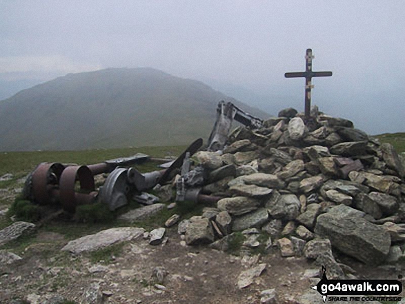 Walk c179 The Seathwaite Round from Seathwaite, Duddon Valley - The WW2 Halifax Bomber Memorial on Great Carrs