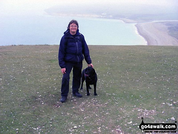 Walk es100 Seven Sisters and Westdean from East Dean - On top of The Seven Sisters with Cuckmere Haven in the background