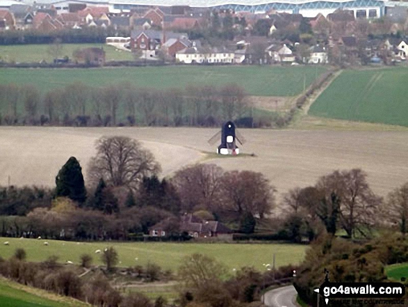 Pitstone Windmill from Ivinghoe Beacon Pitstone Windmill is one of Britain's oldest surviving mills