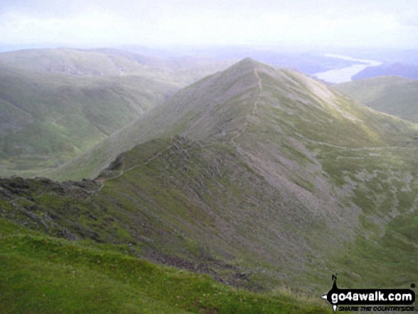 Walk c224 Helvellyn via Swirral Edge and Raise from Glenridding - Swirral Edge and Catstye Cam from Helvellyn