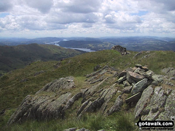 Walk c102 Red Screes from Ambleside - Lake Windermere from Snarker Pike summit