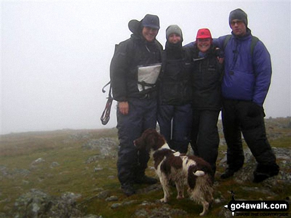 Chris, Pam, Alison, Andy And Cassie on Stybarrow Dodd in The Lake District Cumbria England