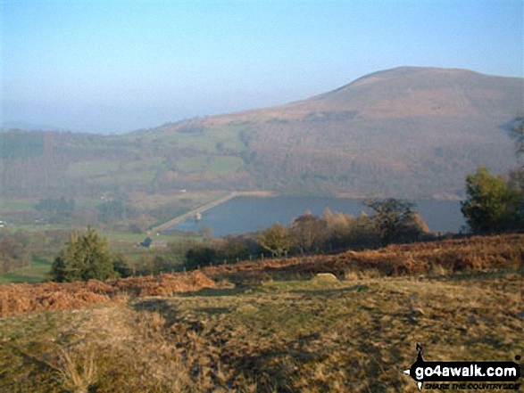 Walk po119 Waun Rydd and Bryn from Talybont Water Treatment Works - Talybont Reservoir from Twyn Du (Waun Rydd)