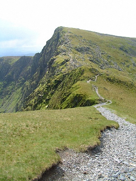 Walk gw152 Cadair Idris (Penygadair), Mynydd Moel, Cyfrwy and Gau Craig via The Pony Path - Cadair Idris (Penygadair) Summit from the Pony Path