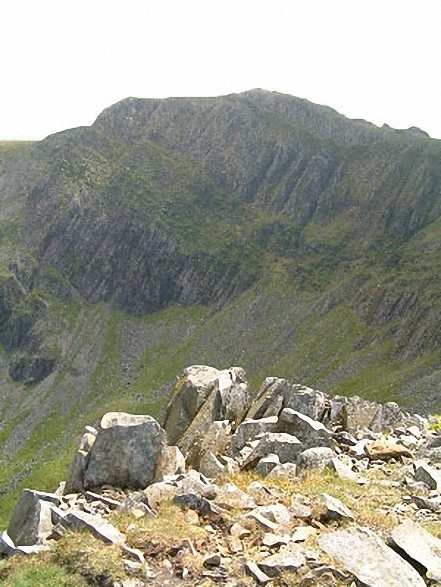 Walk gw152 Cadair Idris (Penygadair), Mynydd Moel, Cyfrwy and Gau Craig via The Pony Path - Cadair Idris (Penygadair) summit from Cyfrwy